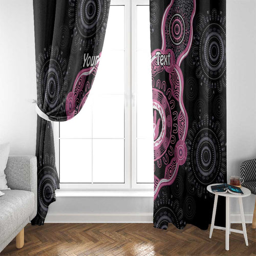 Personalised Australia Breast Cancer Window Curtain Brave Strong Aboriginal Art