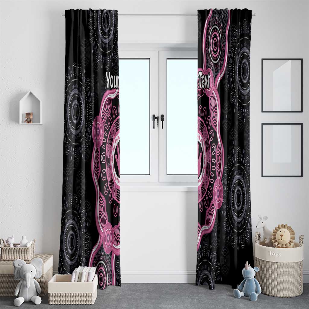 Personalised Australia Breast Cancer Window Curtain Brave Strong Aboriginal Art
