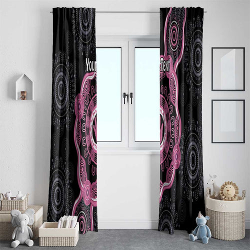 Personalised Australia Breast Cancer Window Curtain Brave Strong Aboriginal Art