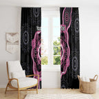Personalised Australia Breast Cancer Window Curtain Brave Strong Aboriginal Art