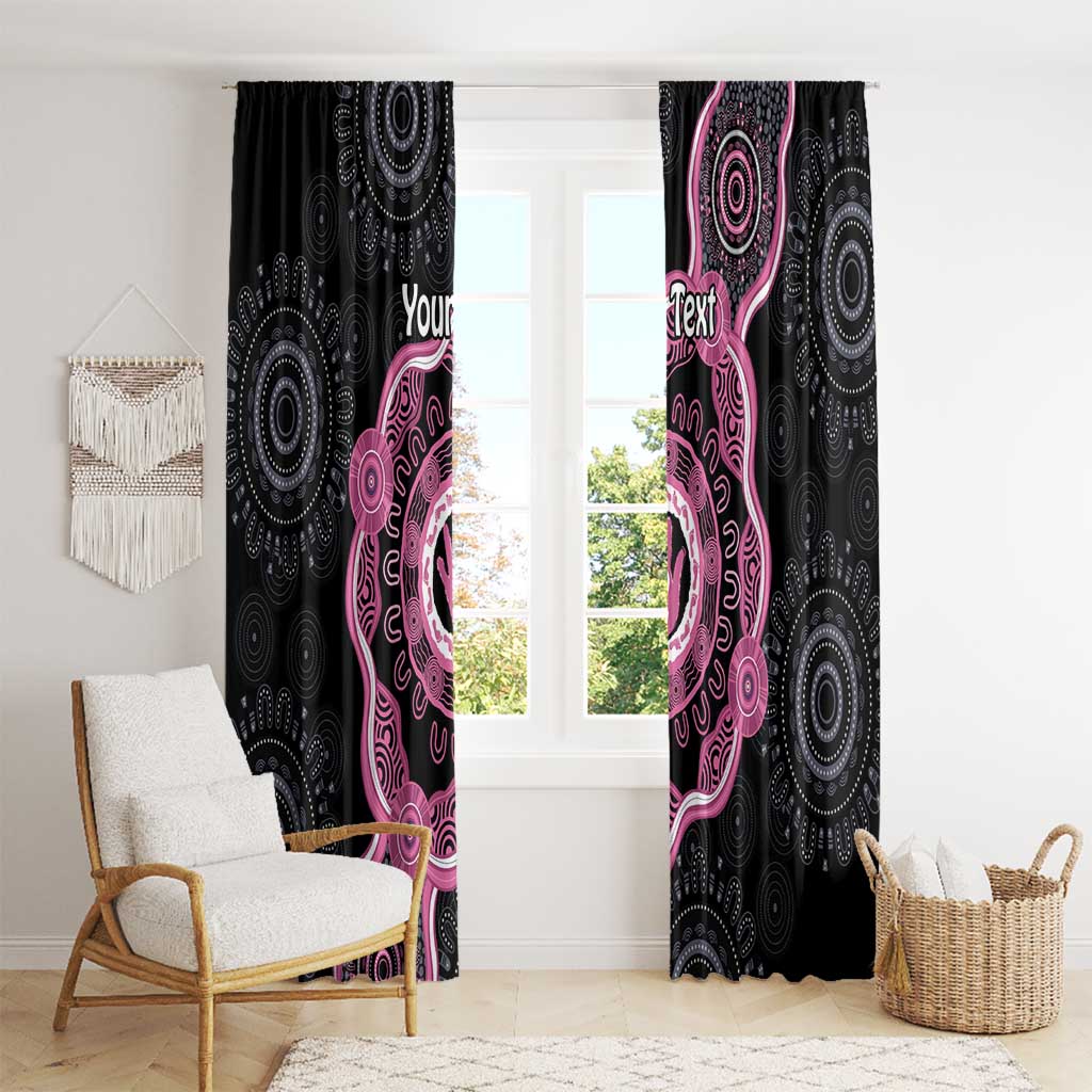 Personalised Australia Breast Cancer Window Curtain Brave Strong Aboriginal Art