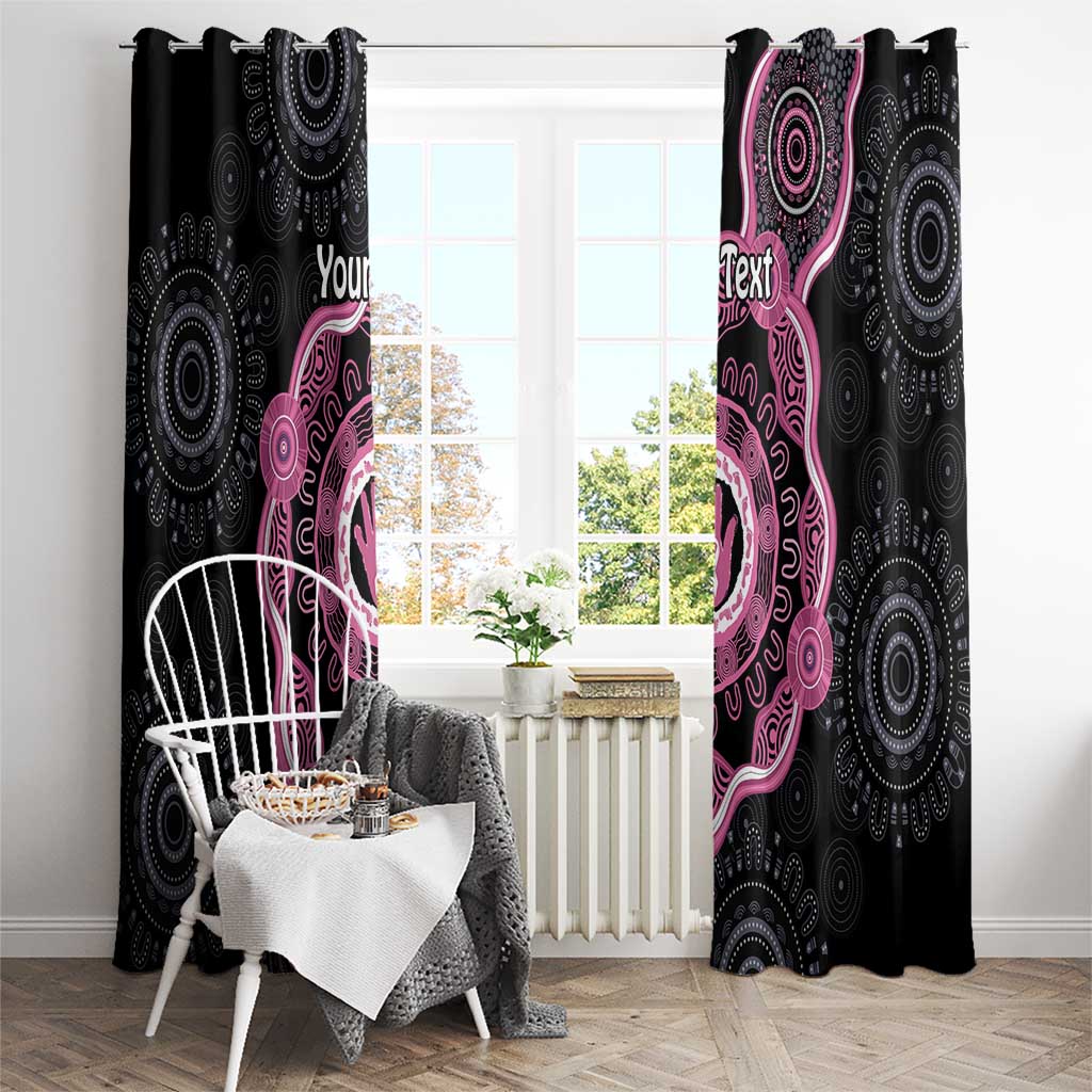 Personalised Australia Breast Cancer Window Curtain Brave Strong Aboriginal Art