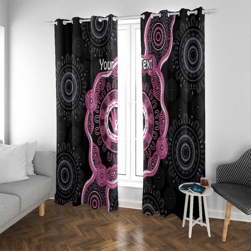 Personalised Australia Breast Cancer Window Curtain Brave Strong Aboriginal Art