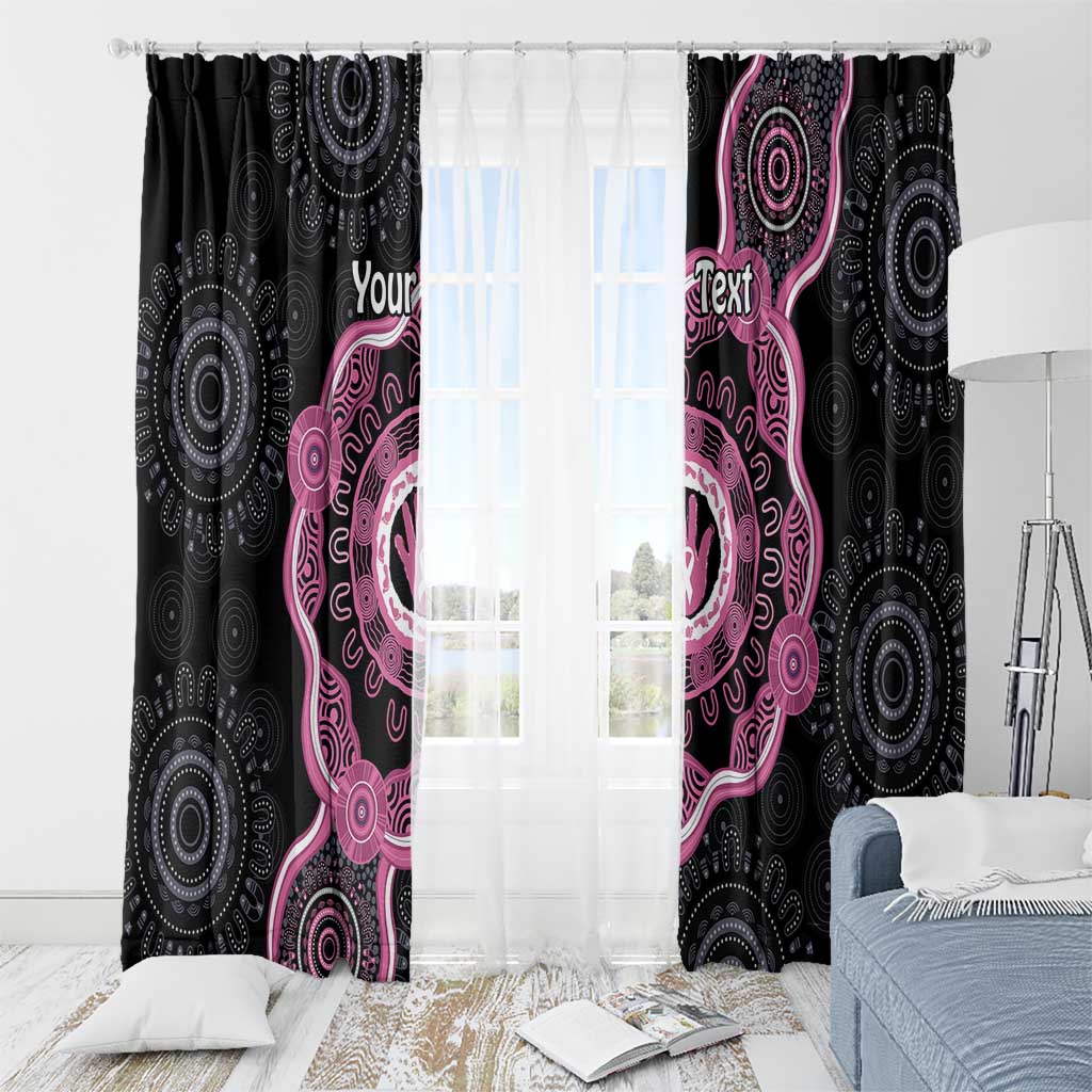 Personalised Australia Breast Cancer Window Curtain Brave Strong Aboriginal Art
