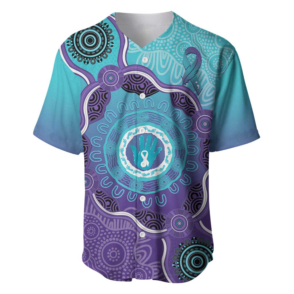 Australia Indigenous Baseball Jersey Suicide Prevention Month Ribbon Aboriginal Art
