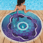 Australia Indigenous Beach Blanket Suicide Prevention Month Ribbon Aboriginal Art