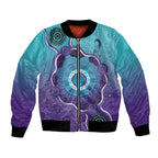 Australia Indigenous Bomber Jacket Suicide Prevention Month Ribbon Aboriginal Art