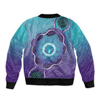 Australia Indigenous Bomber Jacket Suicide Prevention Month Ribbon Aboriginal Art
