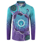 Australia Indigenous Button Sweatshirt Suicide Prevention Month Ribbon Aboriginal Art