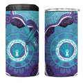 Australia Indigenous 4 in 1 Can Cooler Tumbler Suicide Prevention Month Ribbon Aboriginal Art