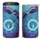 Australia Indigenous 4 in 1 Can Cooler Tumbler Suicide Prevention Month Ribbon Aboriginal Art