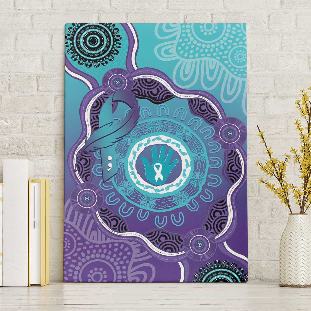 Australia Indigenous Canvas Wall Art Suicide Prevention Month Ribbon Aboriginal Art