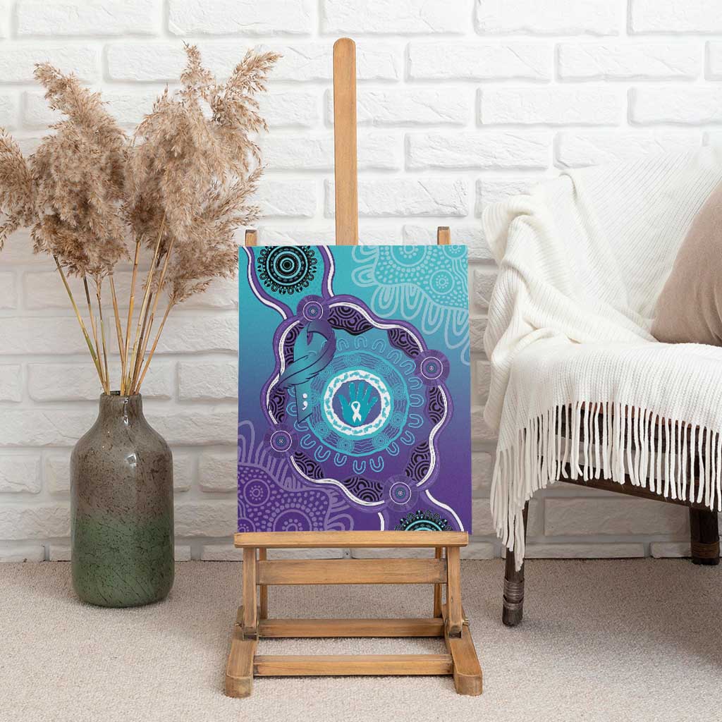 Australia Indigenous Canvas Wall Art Suicide Prevention Month Ribbon Aboriginal Art