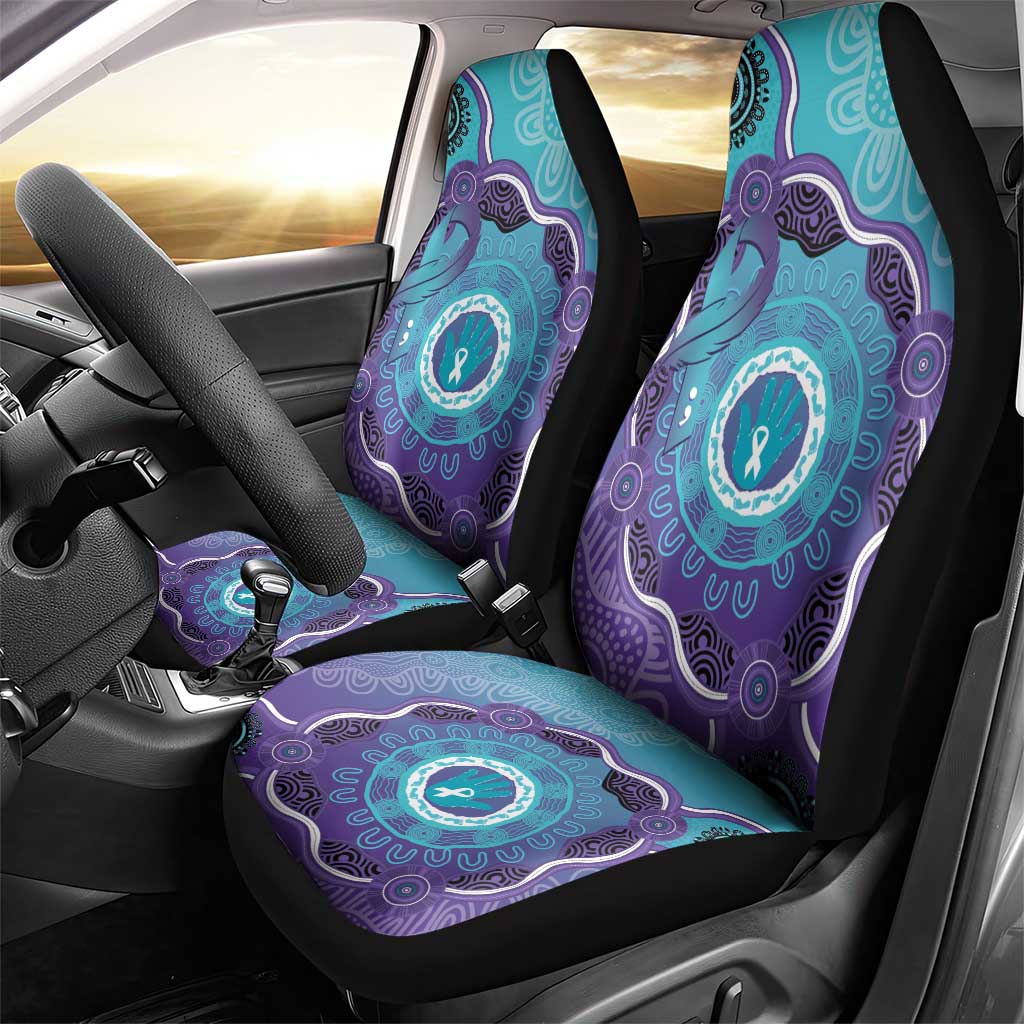 Australia Indigenous Car Seat Cover Suicide Prevention Month Ribbon Aboriginal Art