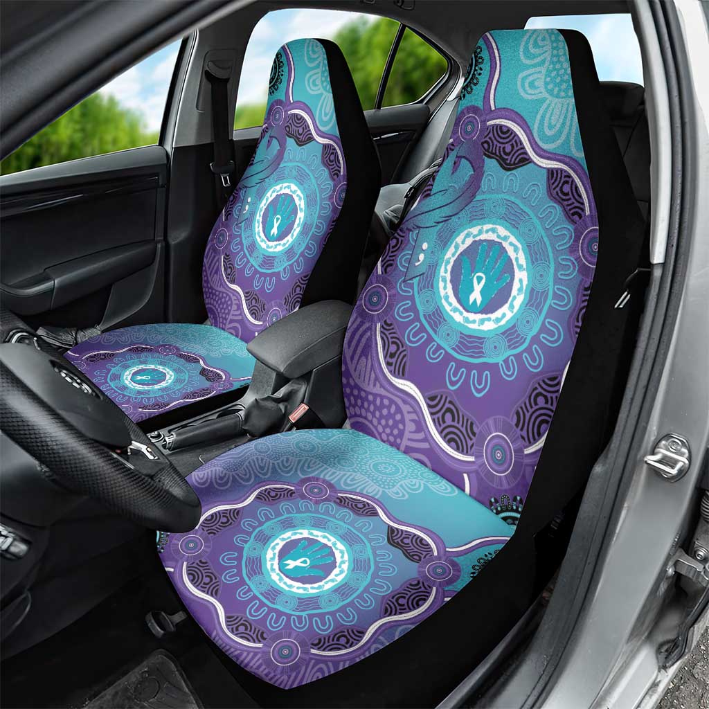 Australia Indigenous Car Seat Cover Suicide Prevention Month Ribbon Aboriginal Art