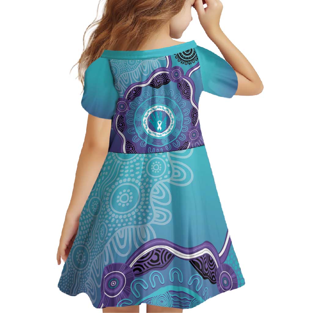 Australia Indigenous Family Matching Long Sleeve Bodycon Dress and Hawaiian Shirt Suicide Prevention Month Ribbon Aboriginal Art