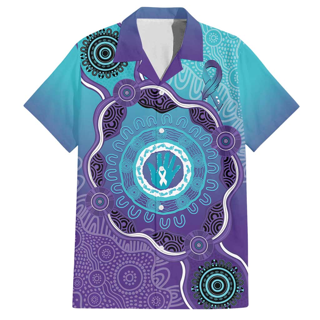 Australia Indigenous Family Matching Long Sleeve Bodycon Dress and Hawaiian Shirt Suicide Prevention Month Ribbon Aboriginal Art