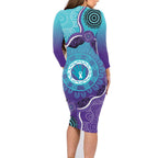 Australia Indigenous Family Matching Long Sleeve Bodycon Dress and Hawaiian Shirt Suicide Prevention Month Ribbon Aboriginal Art