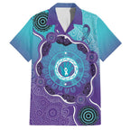 Australia Indigenous Family Matching Summer Maxi Dress and Hawaiian Shirt Suicide Prevention Month Ribbon Aboriginal Art