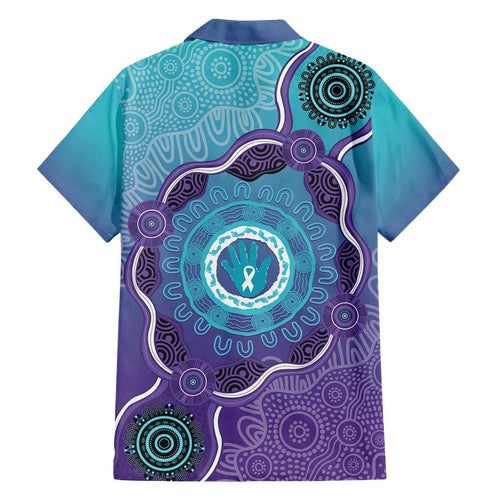 Australia Indigenous Family Matching Summer Maxi Dress and Hawaiian Shirt Suicide Prevention Month Ribbon Aboriginal Art