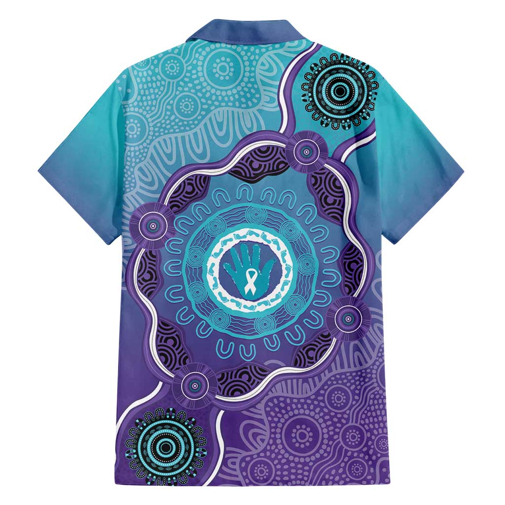 Australia Indigenous Family Matching Tank Maxi Dress and Hawaiian Shirt Suicide Prevention Month Ribbon Aboriginal Art