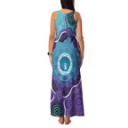 Australia Indigenous Family Matching Tank Maxi Dress and Hawaiian Shirt Suicide Prevention Month Ribbon Aboriginal Art