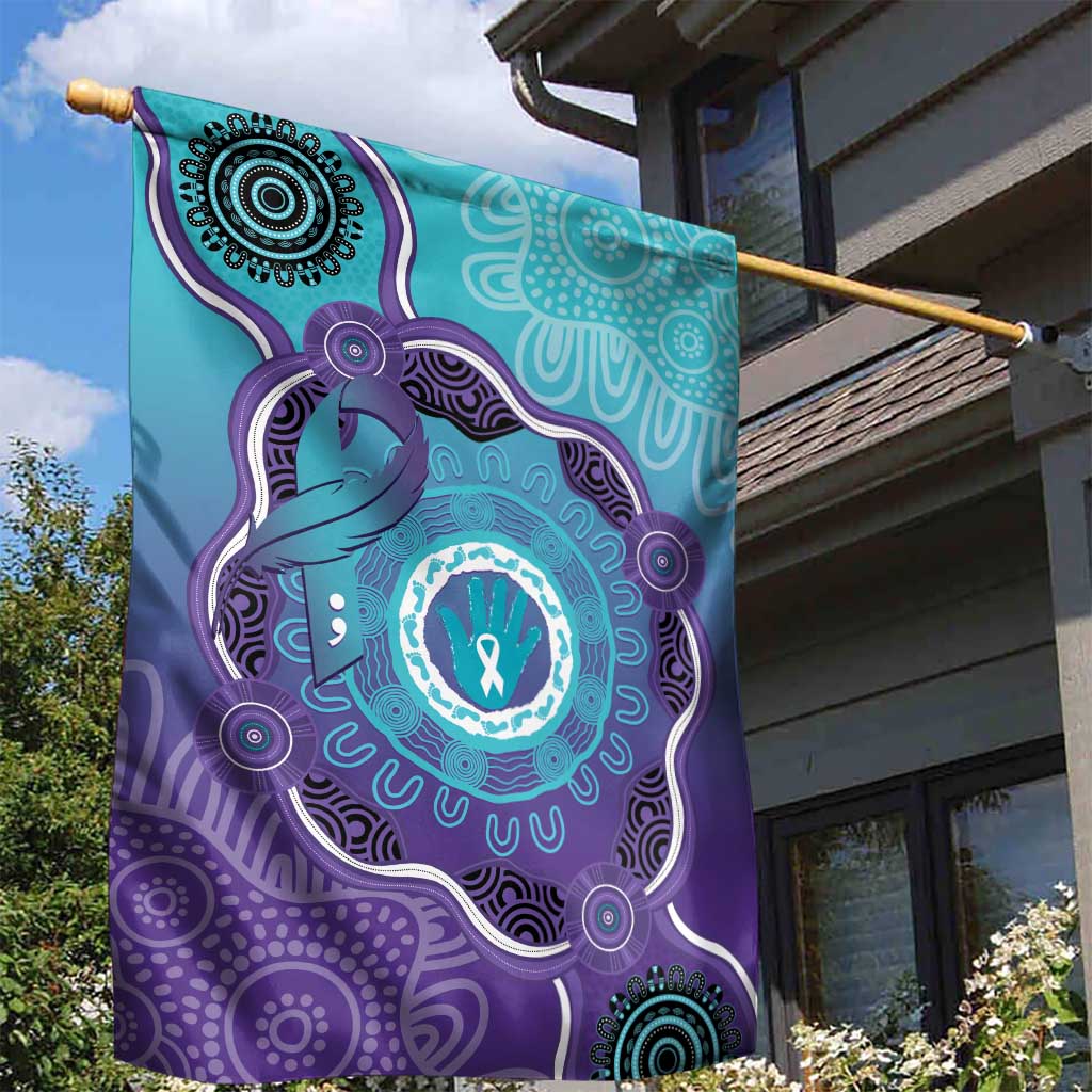 Australia Indigenous Garden Flag Suicide Prevention Month Ribbon Aboriginal Art