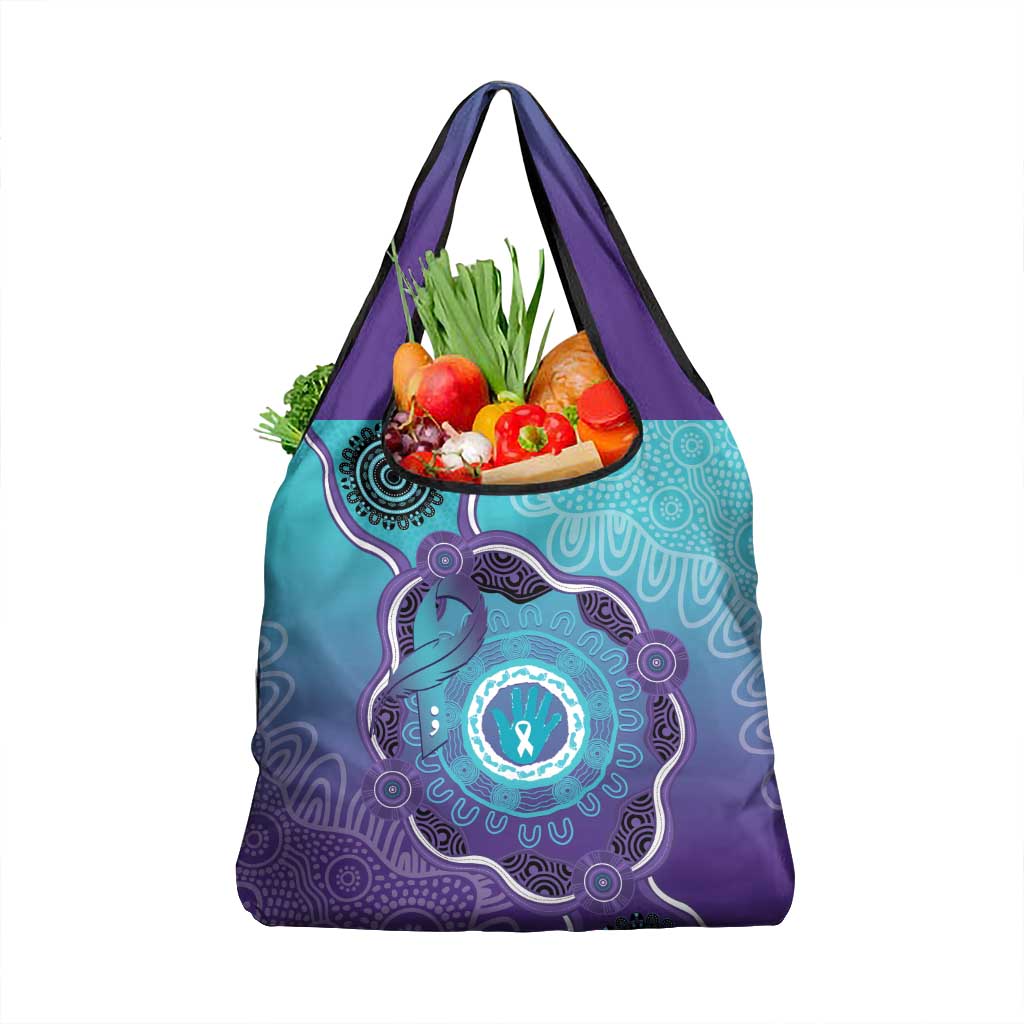Australia Indigenous Grocery Bag Suicide Prevention Month Ribbon Aboriginal Art