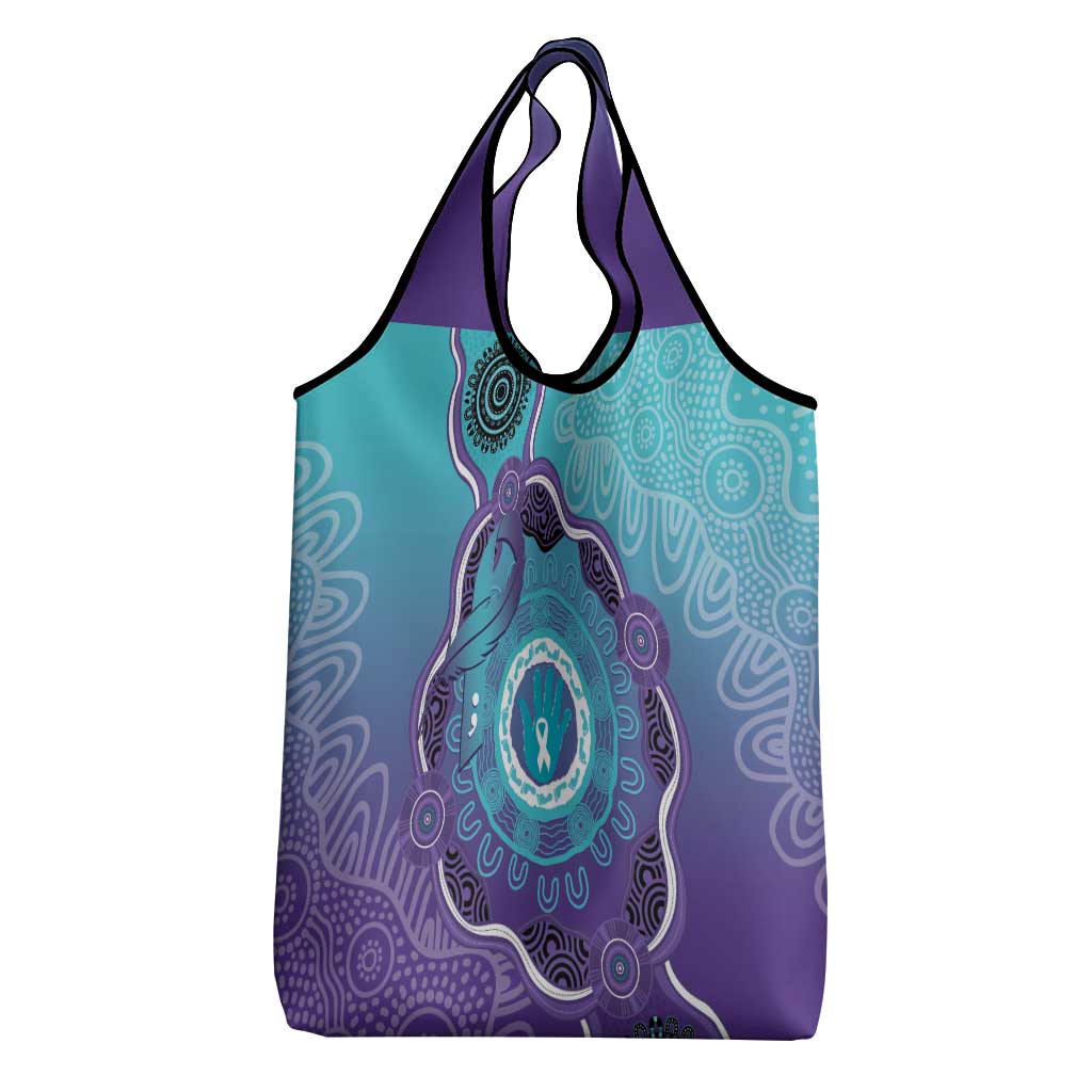Australia Indigenous Grocery Bag Suicide Prevention Month Ribbon Aboriginal Art