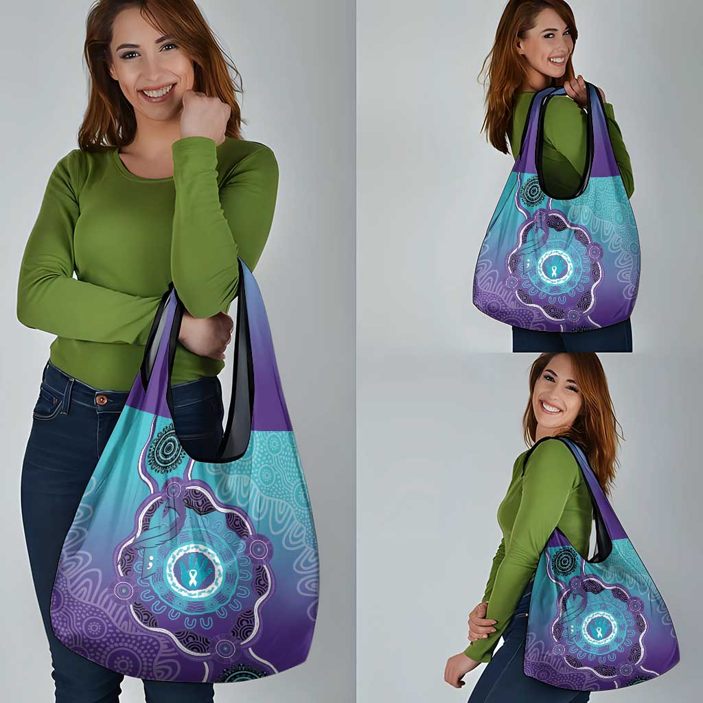 Australia Indigenous Grocery Bag Suicide Prevention Month Ribbon Aboriginal Art