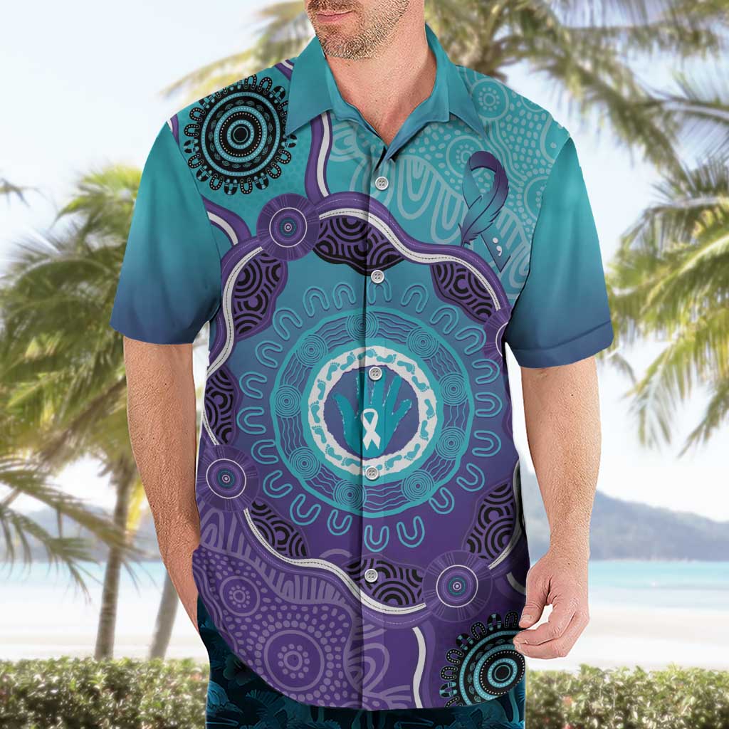 Australia Indigenous Hawaiian Shirt Suicide Prevention Month Ribbon Aboriginal Art