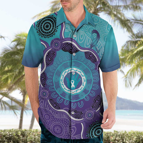 Australia Indigenous Hawaiian Shirt Suicide Prevention Month Ribbon Aboriginal Art