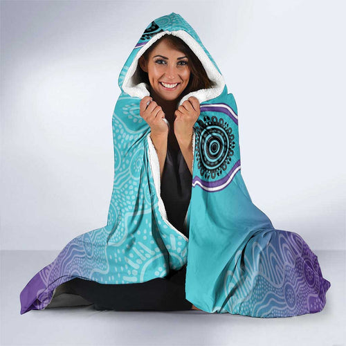 Australia Indigenous Hooded Blanket Suicide Prevention Month Ribbon Aboriginal Art