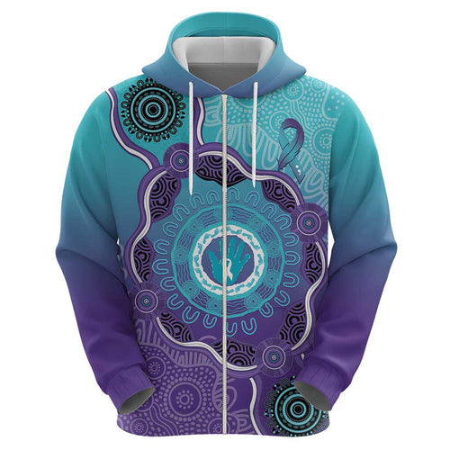 Australia Indigenous Hoodie Suicide Prevention Month Ribbon Aboriginal Art