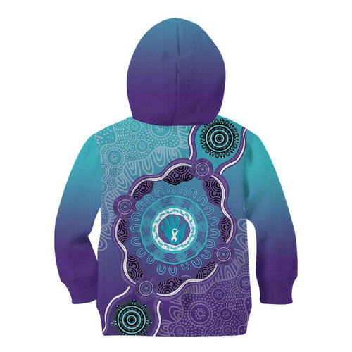 Australia Indigenous Kid Hoodie Suicide Prevention Month Ribbon Aboriginal Art