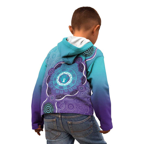 Australia Indigenous Kid Hoodie Suicide Prevention Month Ribbon Aboriginal Art
