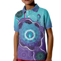 Australia Indigenous Kid Polo Shirt Suicide Prevention Month Ribbon Aboriginal Art