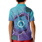 Australia Indigenous Kid Polo Shirt Suicide Prevention Month Ribbon Aboriginal Art