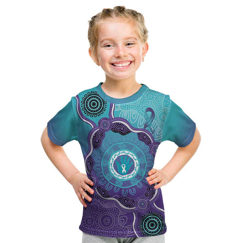 Australia Indigenous Kid T Shirt Suicide Prevention Month Ribbon Aboriginal Art