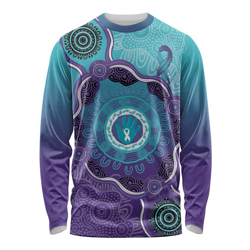 Australia Indigenous Long Sleeve Shirt Suicide Prevention Month Ribbon Aboriginal Art