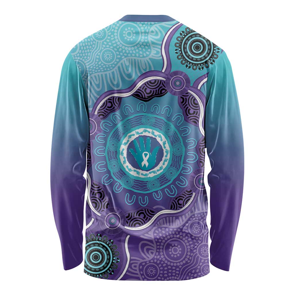 Australia Indigenous Long Sleeve Shirt Suicide Prevention Month Ribbon Aboriginal Art