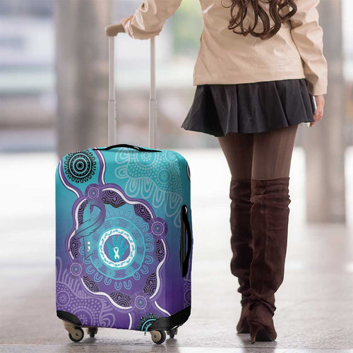 Australia Indigenous Luggage Cover Suicide Prevention Month Ribbon Aboriginal Art