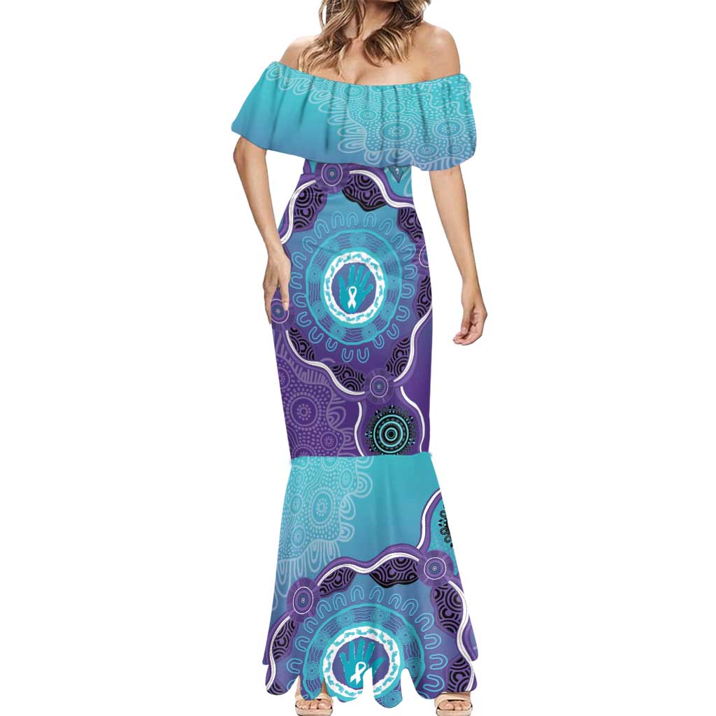 Australia Indigenous Mermaid Dress Suicide Prevention Month Ribbon Aboriginal Art