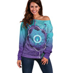 Australia Indigenous Off Shoulder Sweater Suicide Prevention Month Ribbon Aboriginal Art