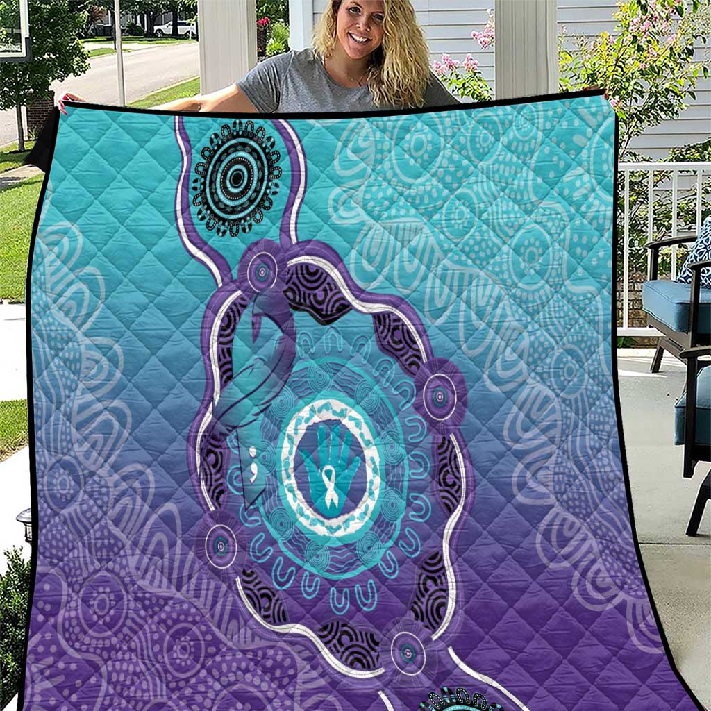 Australia Indigenous Quilt Suicide Prevention Month Ribbon Aboriginal Art