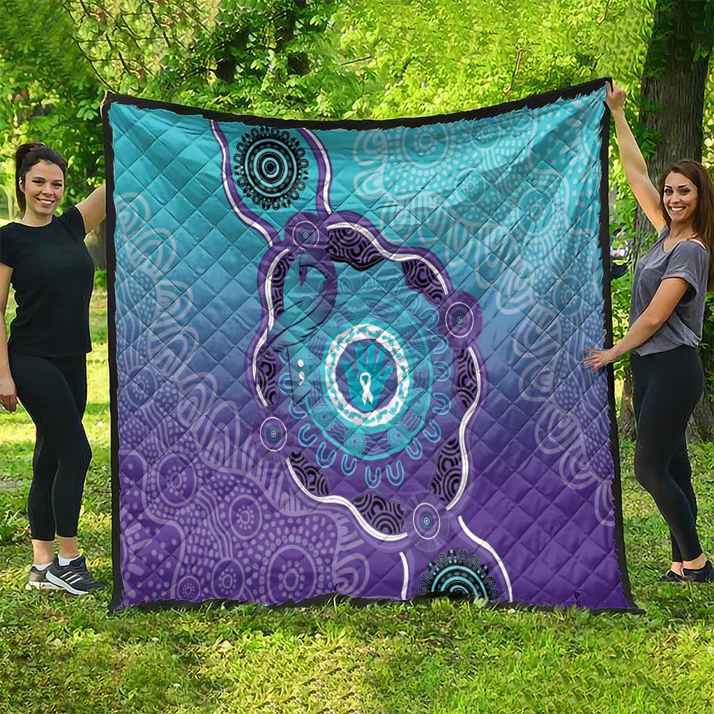 Australia Indigenous Quilt Suicide Prevention Month Ribbon Aboriginal Art