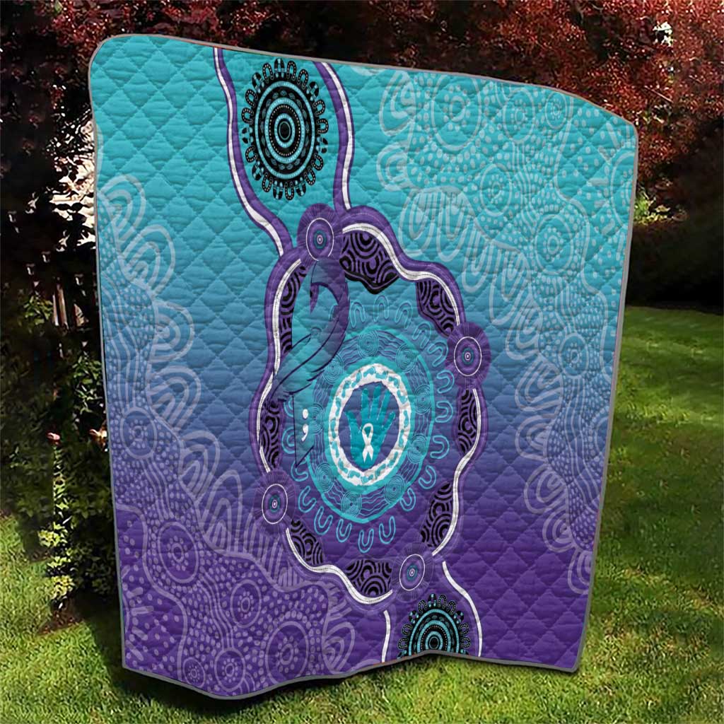 Australia Indigenous Quilt Suicide Prevention Month Ribbon Aboriginal Art