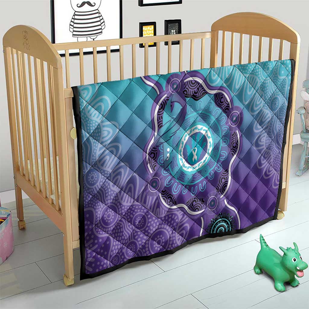 Australia Indigenous Quilt Suicide Prevention Month Ribbon Aboriginal Art