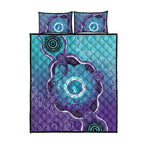 Australia Indigenous Quilt Bed Set Suicide Prevention Month Ribbon Aboriginal Art
