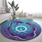 Australia Indigenous Round Carpet Suicide Prevention Month Ribbon Aboriginal Art